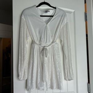 White sequin dress